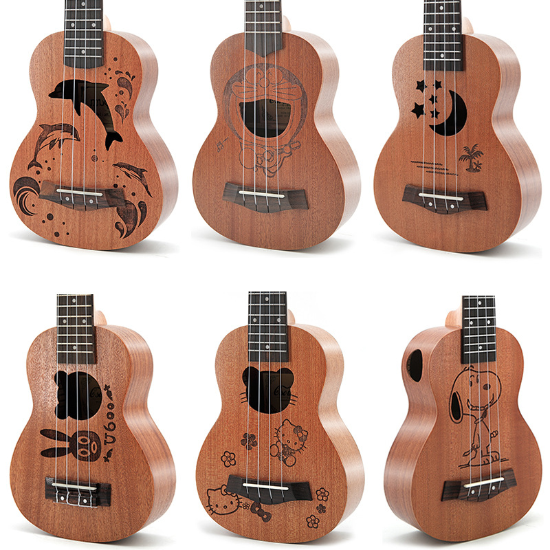 21인치 사펠레 나무 어린이용 만화 캐릭터 우쿨렐레 4 - Musical Instrument Hawaiian 리뷰 및 가격