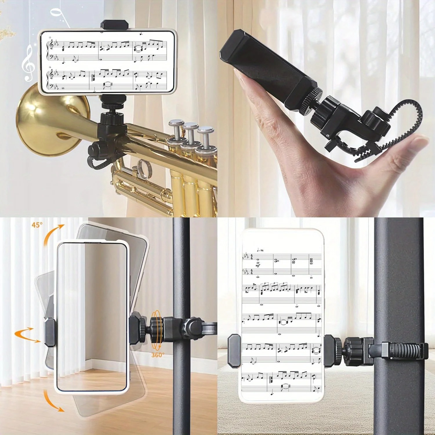 금속 재질의 뮤직 라이어 클립 폰 거치대 (트롬본, 트 - Musical Instrument Saxophone 리뷰 및 가격