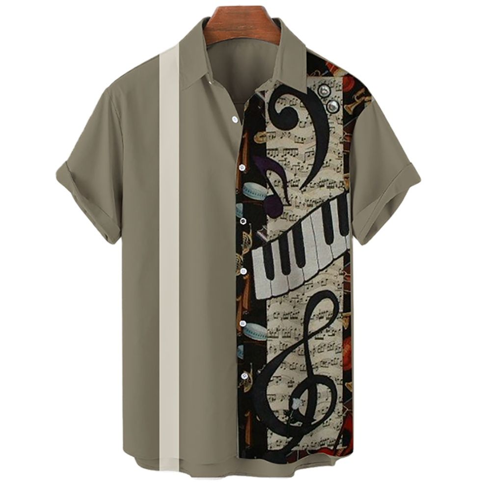 남성용 하와이안 셔츠 캐주얼 악기 3D 프린트 셔츠 루 - Musical Instrument Hawaiian 리뷰 및 가격