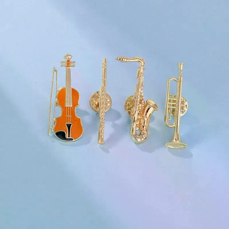 1개 심포니 오케스트라 배지 재미있는 악기 에나멜 브로 - Musical Instrument Saxophone 리뷰 및 가격